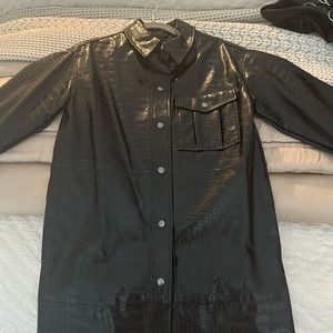Never worn, faux snakeskin leather shacket